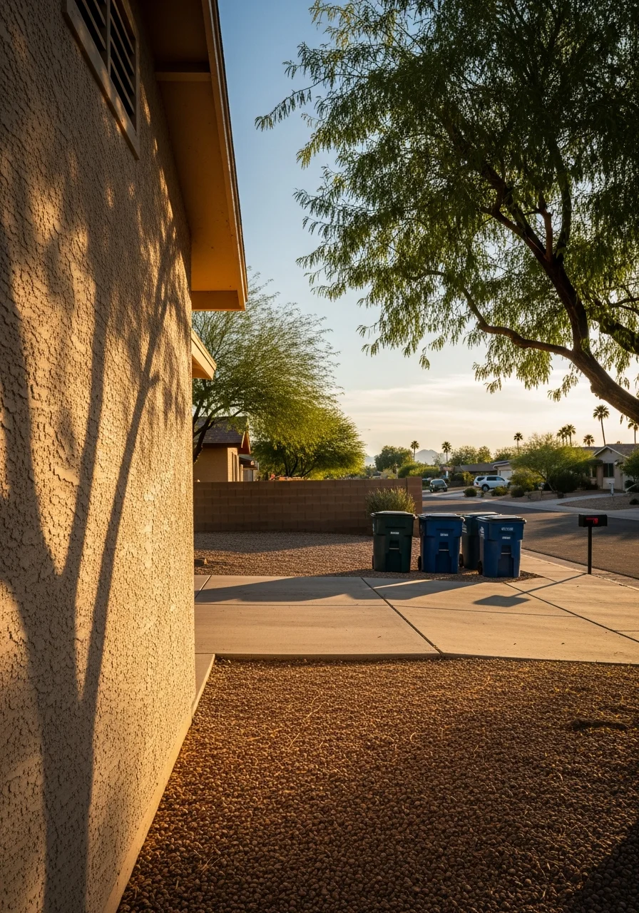 Tempe property manager and contractor discussing completed work on rental property.